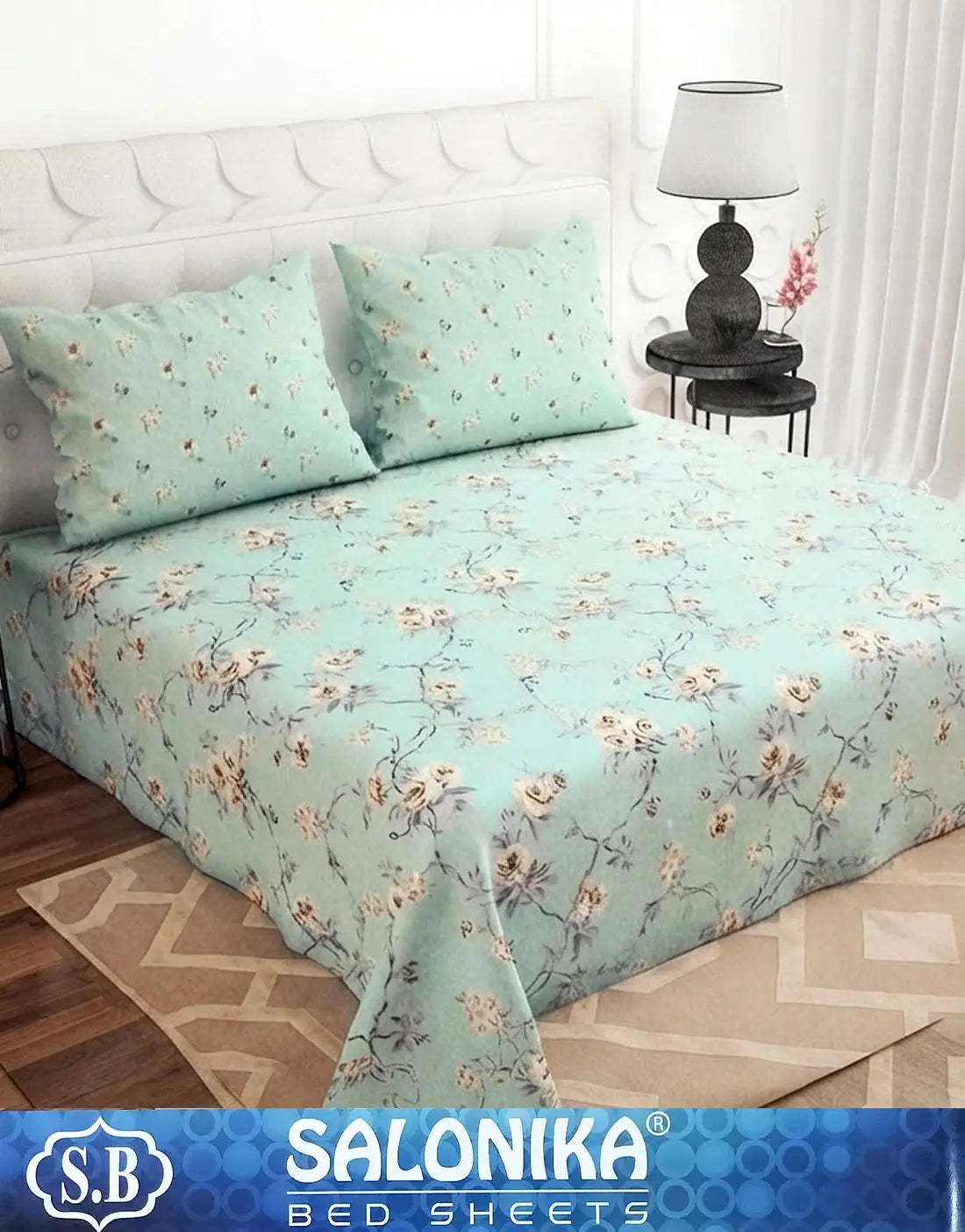 Salonika 3-Piece Mix Cotton King Size Bedsheet with Pillow Covers