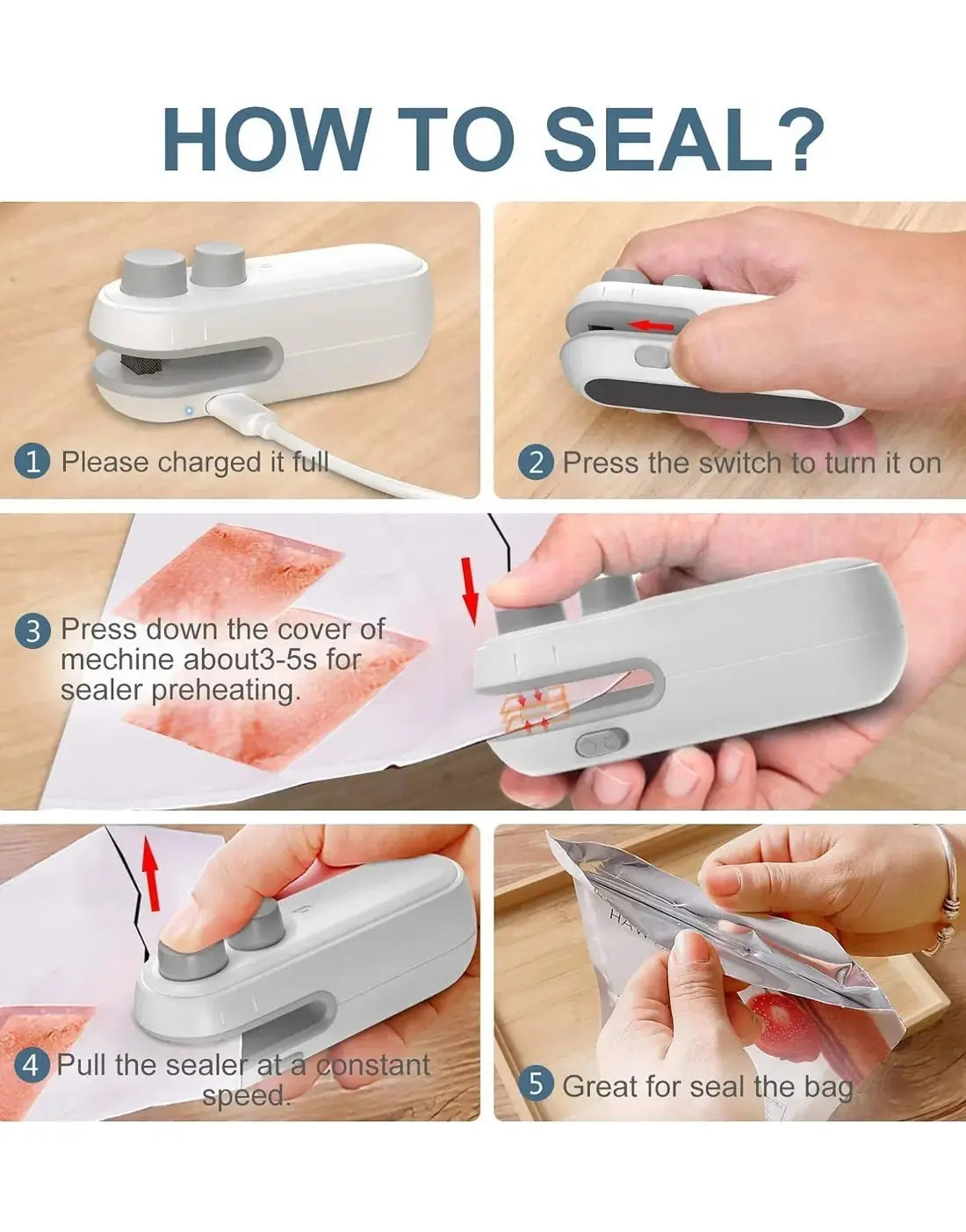 2 in 1 Portable Mini Sealing & Cutting Machine – For Snack & Chip Bags