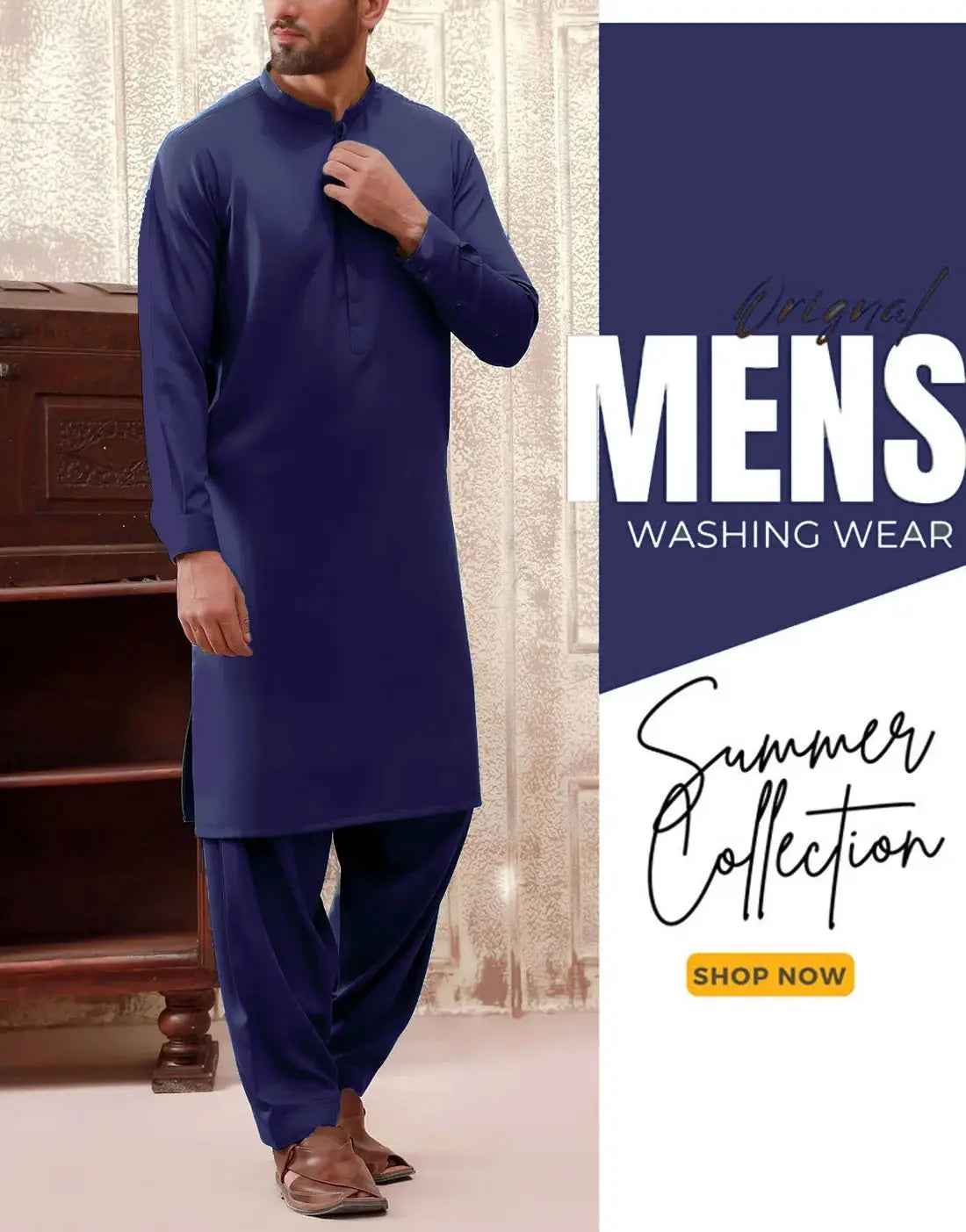 Bundle Pack of 3 Unstitched Men's Wash & Wear Shalwar Kameez Suits - Ideal for Gifting on EID & Ramadan