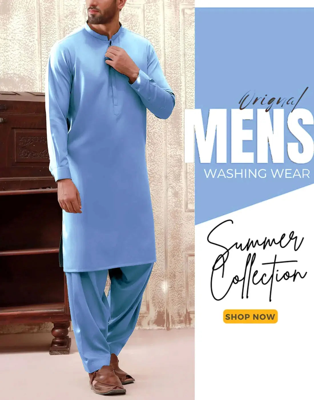 Unstitched Men's Wash n Wear Shalwar Kameez Suit