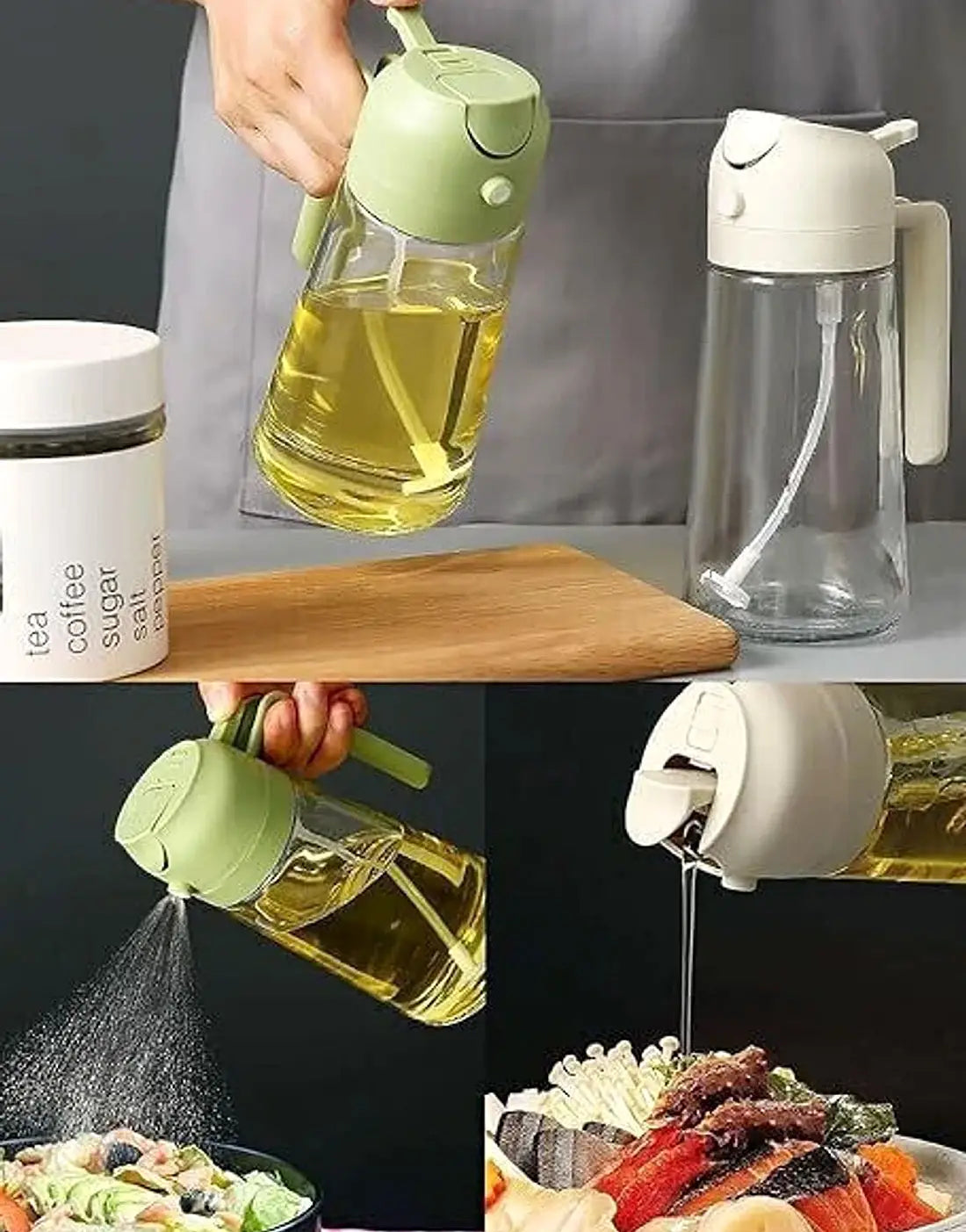 2 in 1 Sprayable & Pourable Cooking Oil Bottle 500ml