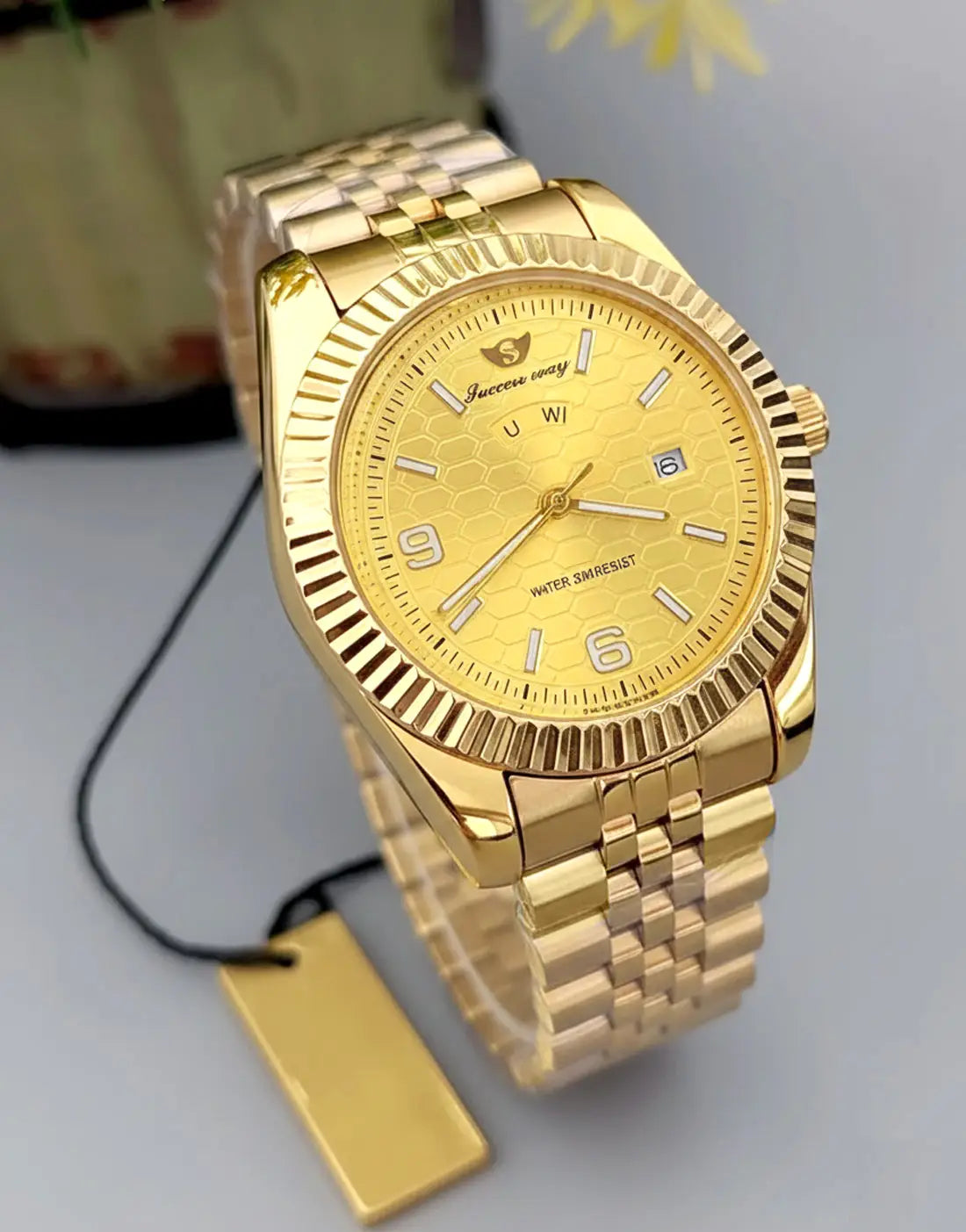 Success Way Day-Date Men's Luxury Watch with Stainless Steel Chain