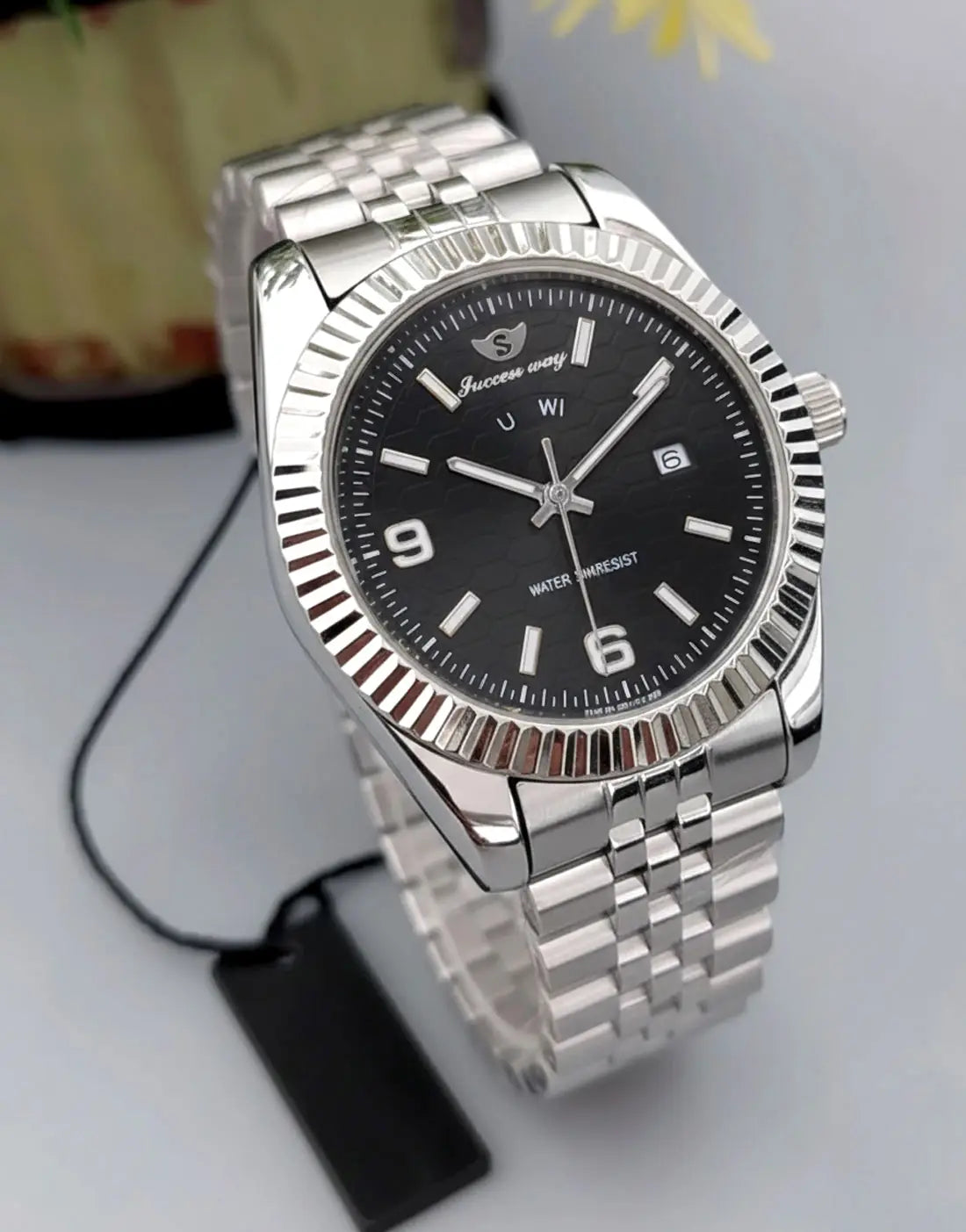 Success Way Day-Date Men's Luxury Watch with Stainless Steel Chain