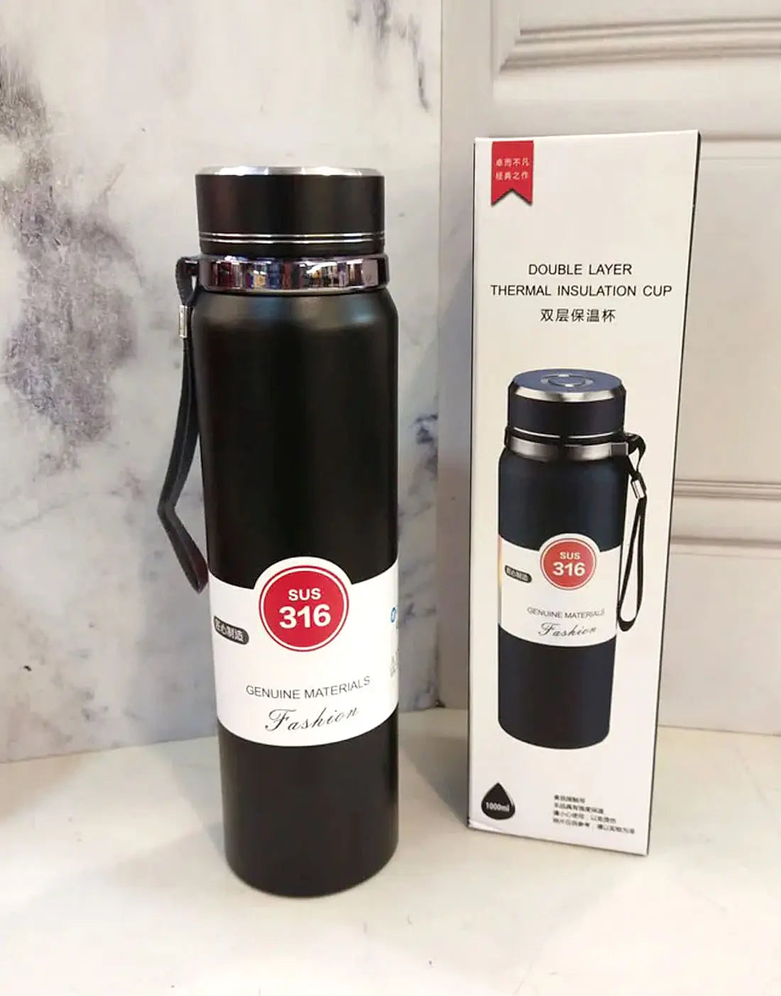 Premium SUS 316 Stainless Steel Thermos Vacuum Water Bottle 800ml | Double Layer Thermal Insulation Cup