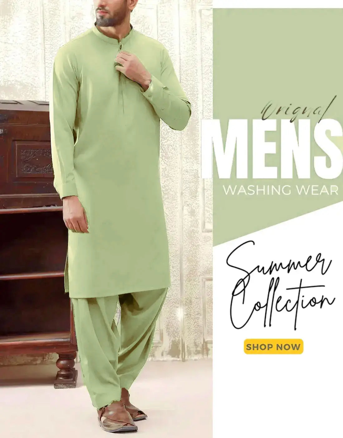 Unstitched Men's Wash n Wear Shalwar Kameez Suit