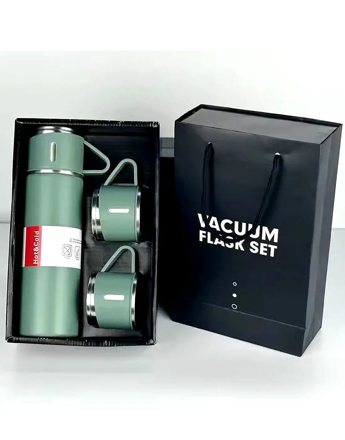 3 Cup Double-Layer Stainless Steel Vacuum Flask Set - 500ml