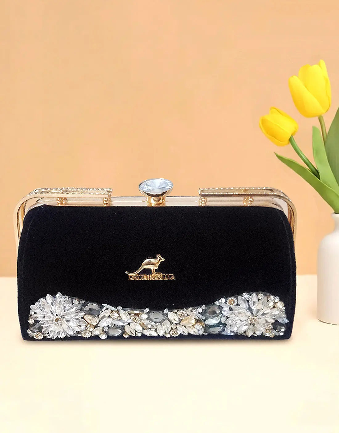 Luxe Black Velvet Evening Handbag for Women