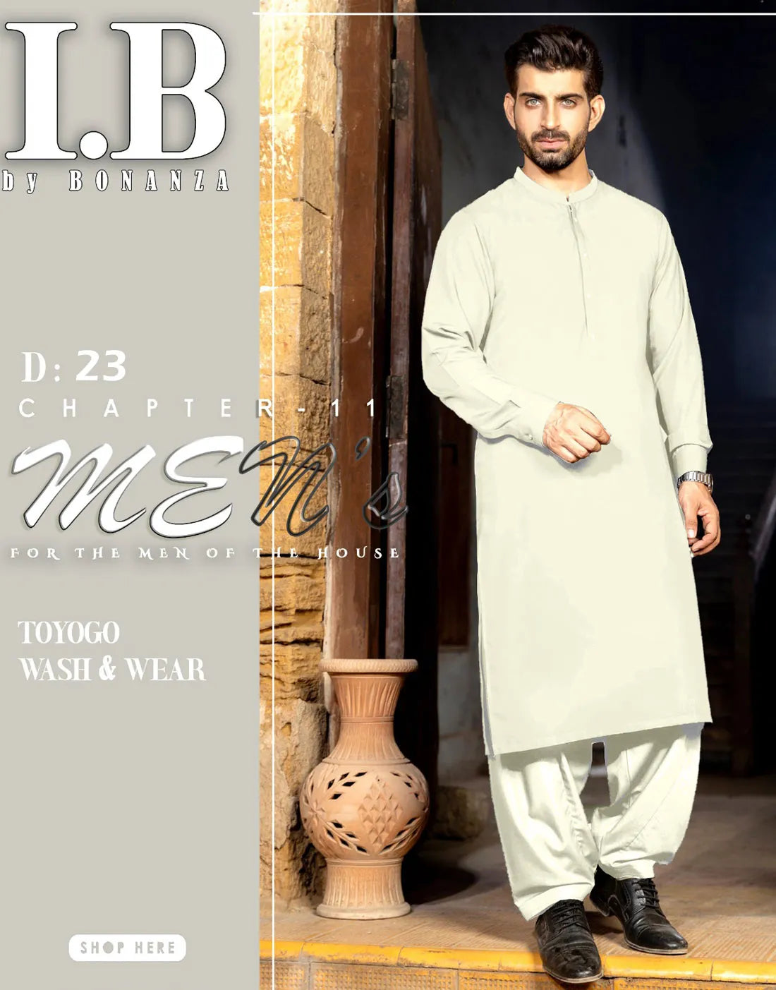 IB Unstitched Wash n Wear White Shalwar Kameez for Men β Premium Quality Fabric