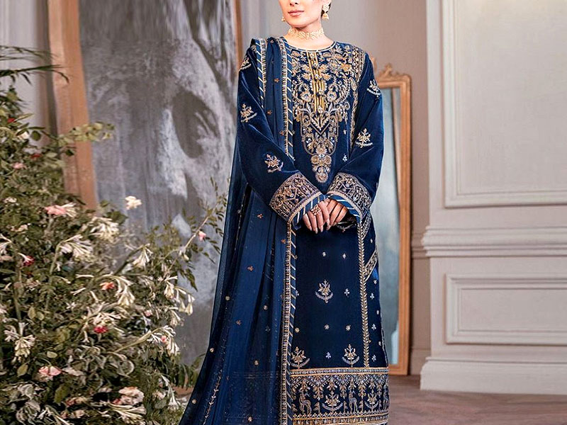 Luxury Velvet Dresses & Velvet Shawls Collection 2019-20