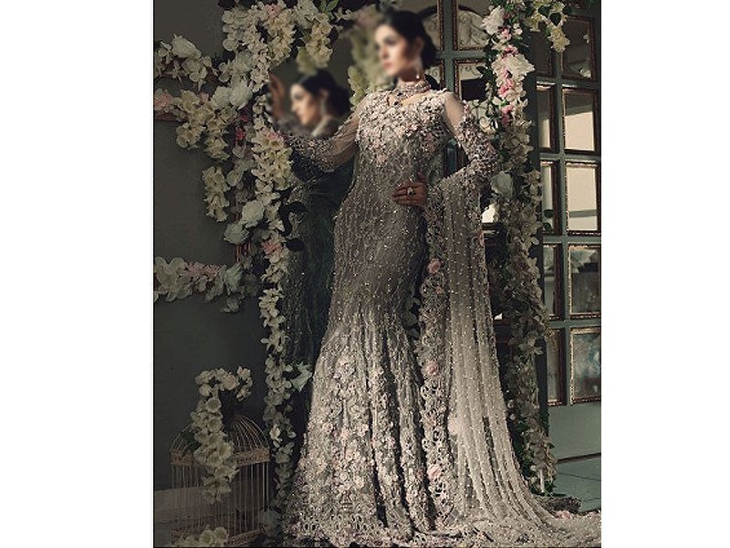 Heavy Embroidered Organza Party Wear Dress 2024