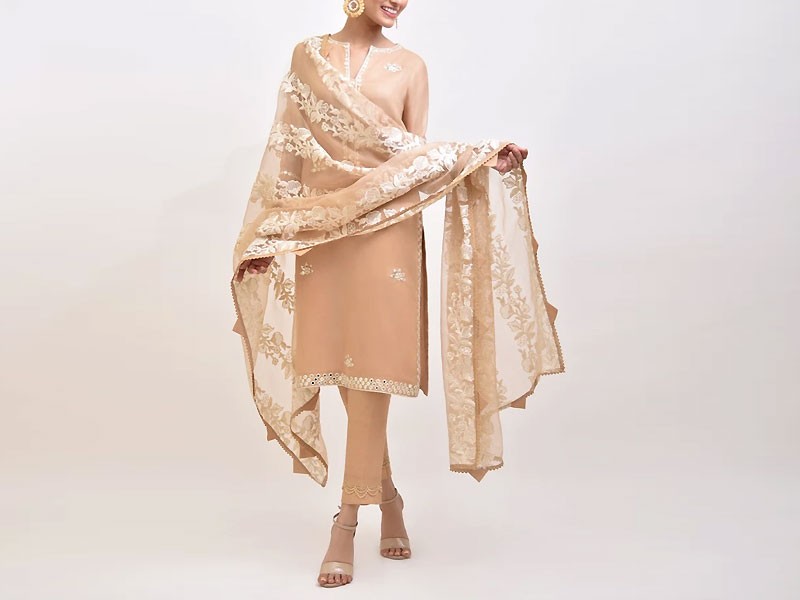 Banarsi Style Masoori Dress with Organza Jacquard Dupatta