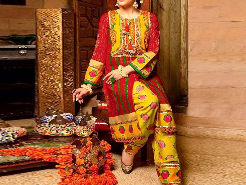 Banarsi Style Cotton Jacquard Dress with Cotton Jacquard Dupatta