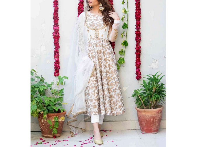 Banarsi Style Masoori Dress with Organza Jacquard Dupatta