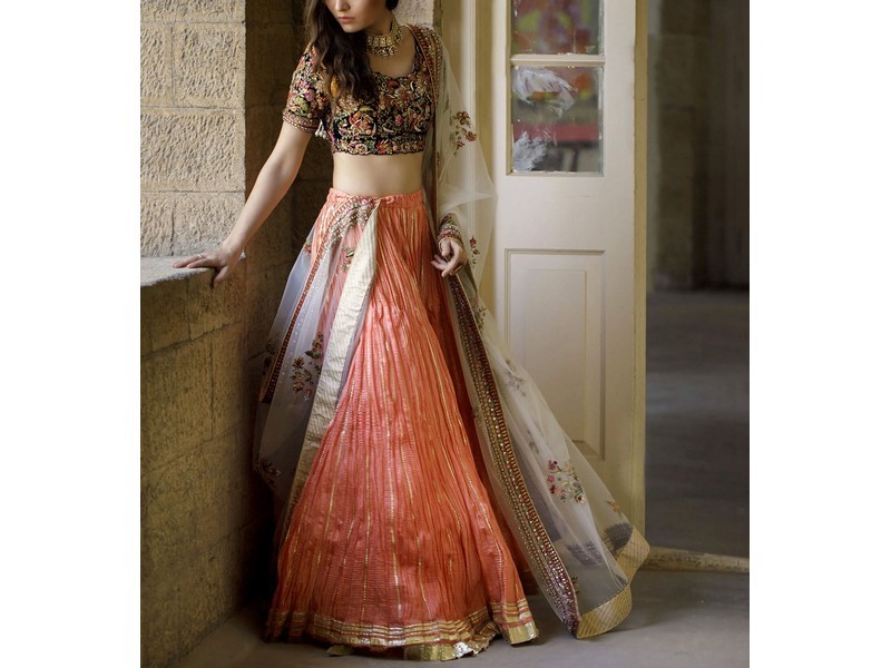 Heavy Embroidered Organza Party Wear Dress 2024