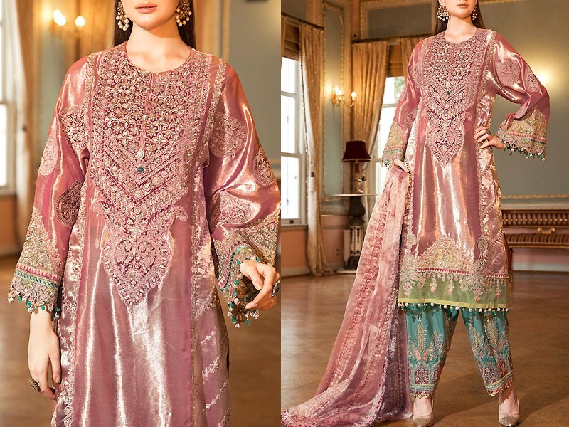 Banarsi Style Masoori Dress with Organza Jacquard Dupatta