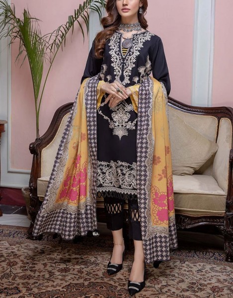 Heavy Embroidered Velvet Party Wear Dress with Jamawar Trouser