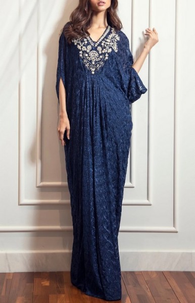 Heavy Embroidered Velvet Party Wear Dress with Jamawar Trouser