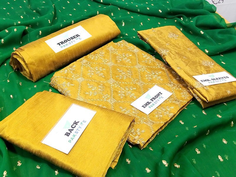 Banarsi Style Raw Silk Dresses 2025 Online in Pakistan