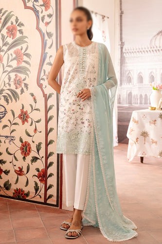 All-Over Print Embroidered Lawn Dress 2024 with Chiffon Dupatta