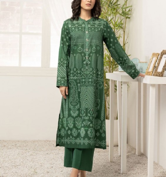 All-Over Print Embroidered Lawn Dress 2024 with Chiffon Dupatta