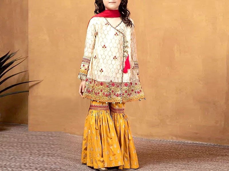 Embroidered Pink Net Lehenga Dress For Kids Price in Pakistan