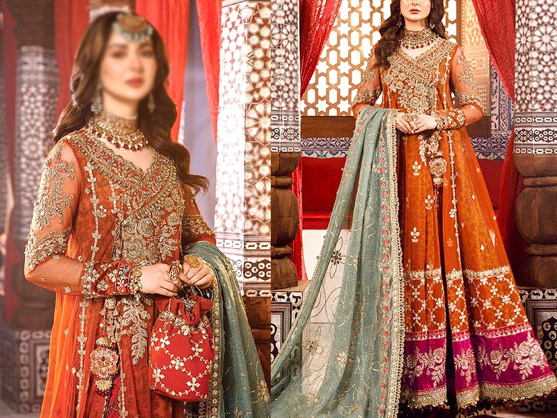Luxury Mirror & Handwork Embroidered Net Bridal Maxi Dress 2024 Price in Pakistan