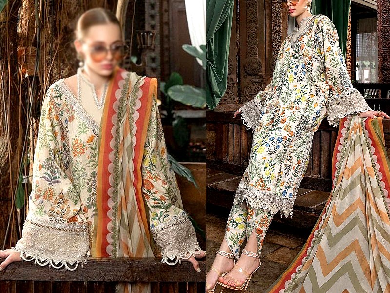 Embroidered Lawn Suit with Printed Lawn Dupatta Price in Pakistan