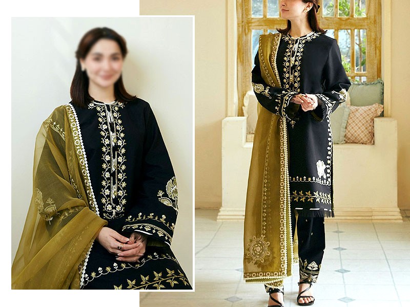 Elegant Embroidered EID Lawn Dress 2024 with Emb. Organza Dupatta Price in Pakistan