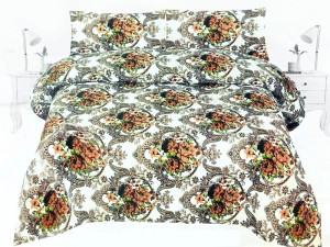 King Size Crystal Cotton Bed Sheet with 2 Pillow Covers