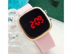 LED Rubber Strap Watch for Kids - Pink Price in Pakistan