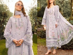 Luxury Schiffli Embroidered Lawn Dress 2024 with Digital Print Silk Dupatta Price in Pakistan