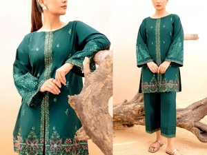 Elegant 2-Piece Embroidered Lawn Dress 2024 Price in Pakistan