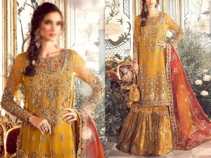 Luxury Handwork Heavy Embroidered Chiffon Bridal Dress 2024 Price in Pakistan
