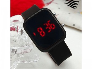 LED Rubber Strap Watch for Kids - Black