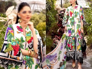 All-Over Print Embroidered Lawn Suit 2024 with Chiffon Dupatta Price in Pakistan