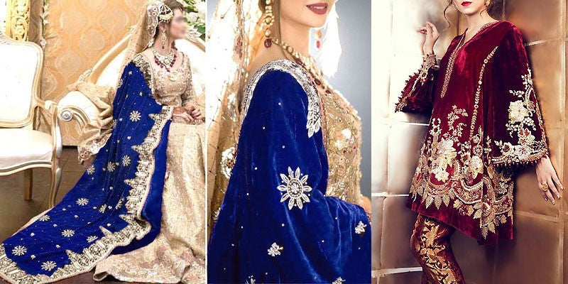 Luxury Velvet Dresses & Velvet Shawls Collection 2025