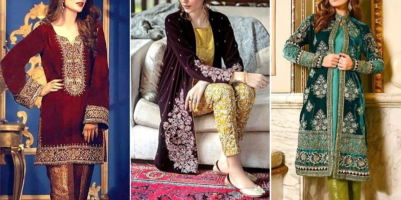Formal Velvet Party & Wedding Wear Dresses in Pakistan