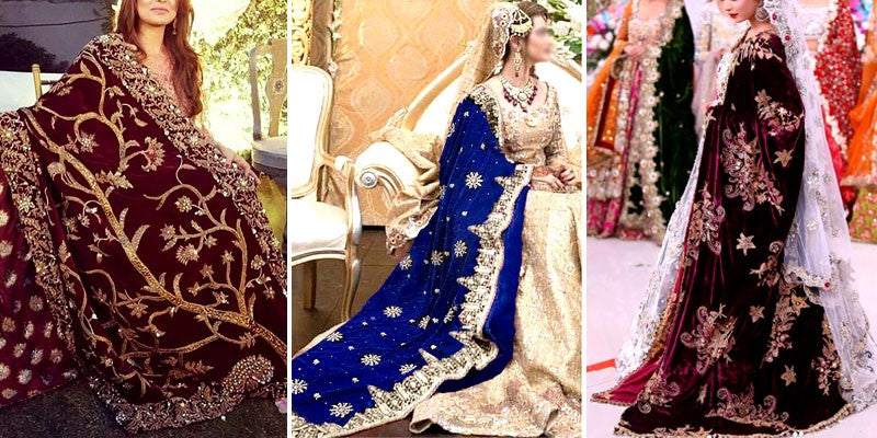 Luxury Bridal Velvet Shawls 2025 in Pakistan