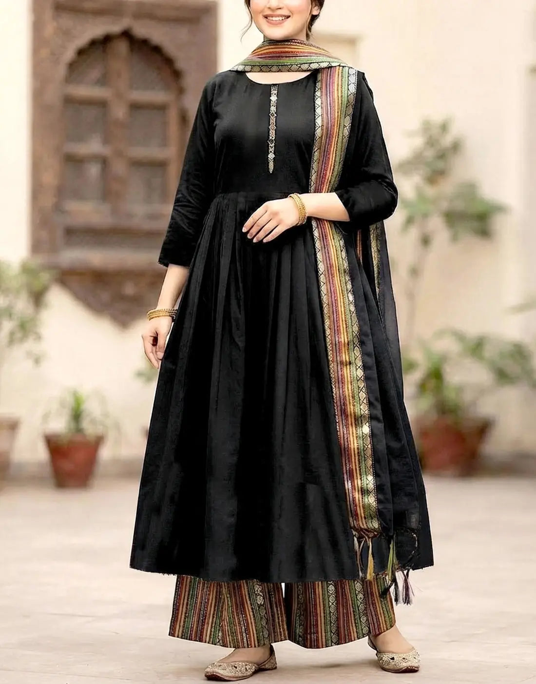 Traditional Style 3-Pieces Sussi Dress for Winter Season