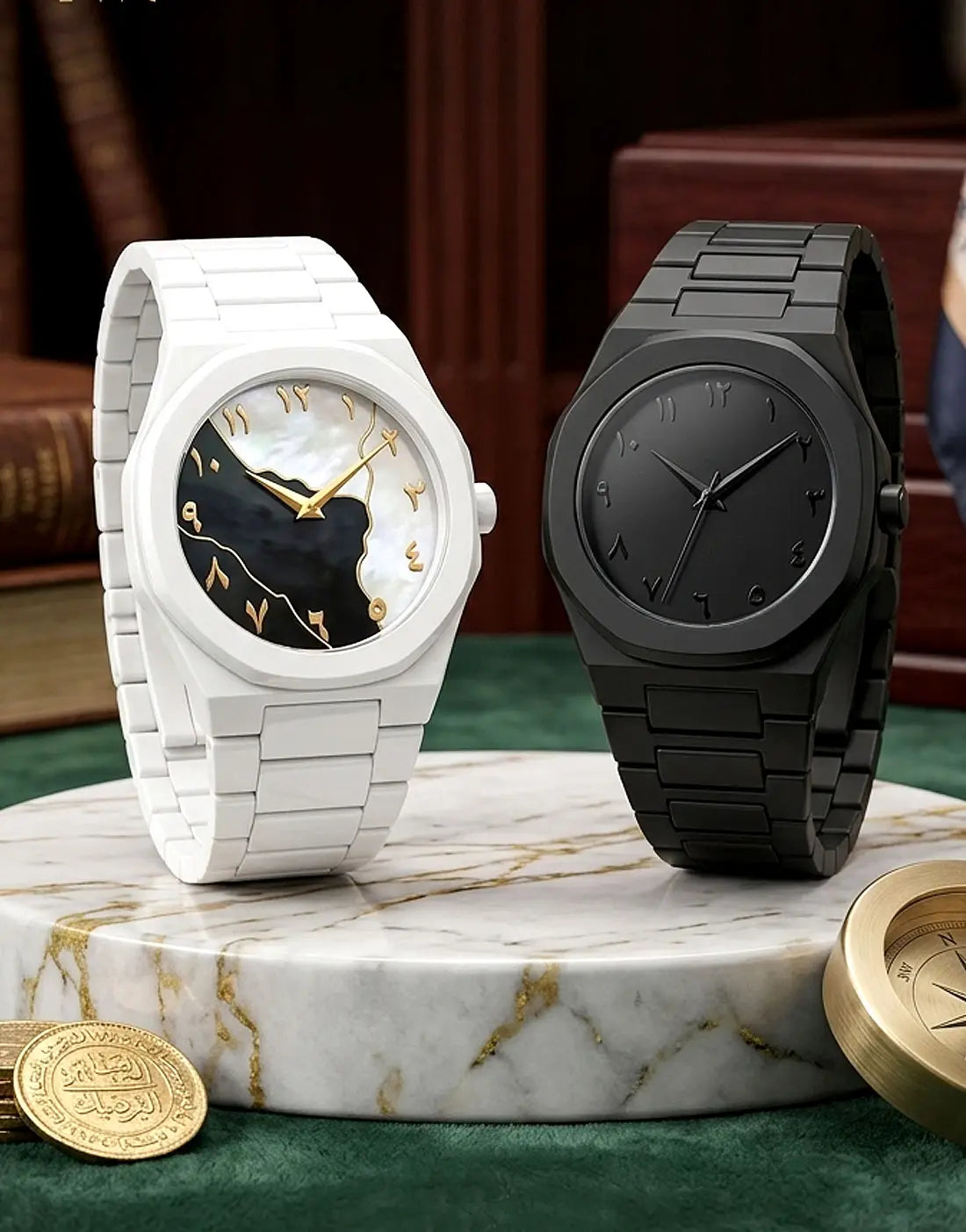 Trendy Arabic Aura Watch for Men Featuring Durable Fiber Chain