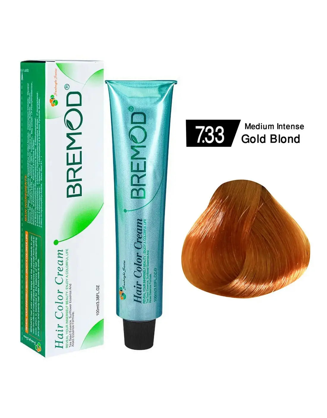 Bremod Hair Color Medium Intense Gold Blond 7.33 