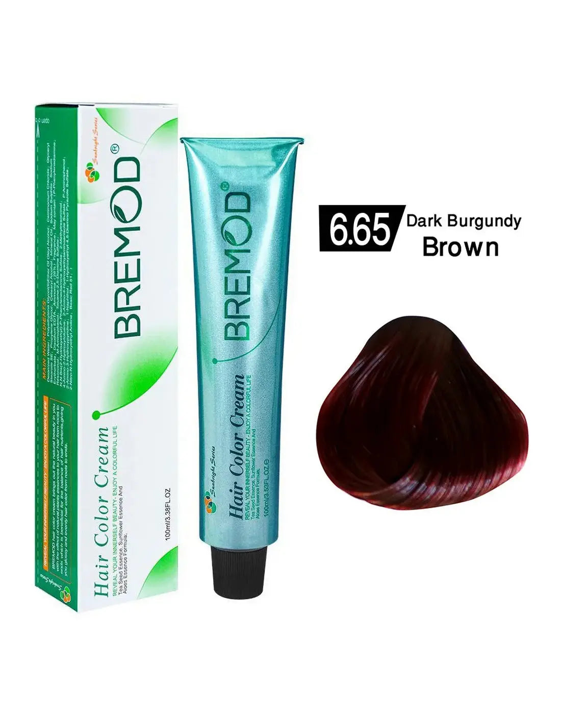 Bremod Hair Color Dark Burgundy Brown 6.65 
