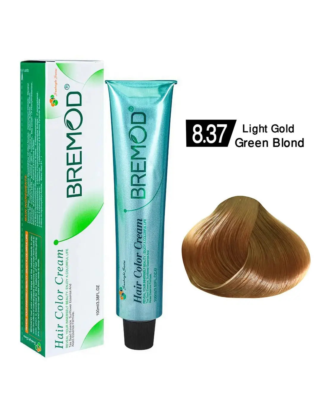 Bremod Hair Color Light Gold Green Blond 8.37 