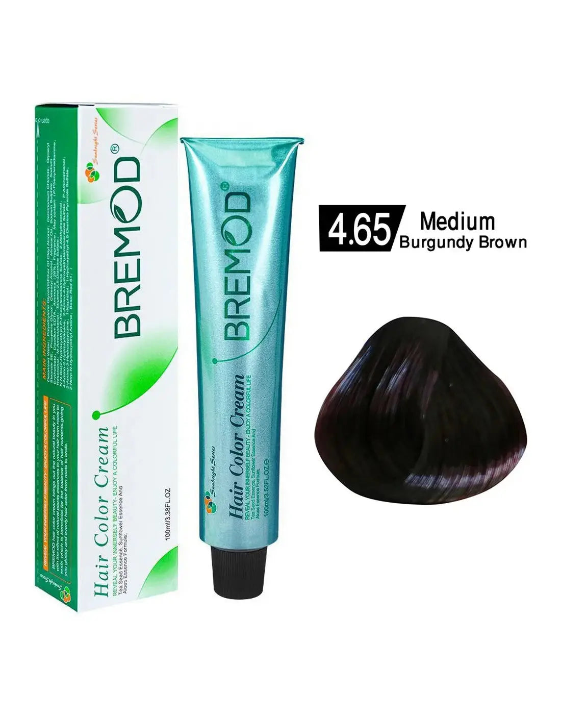 Bremod Hair Color Medium Burgundy Brown 4.65 