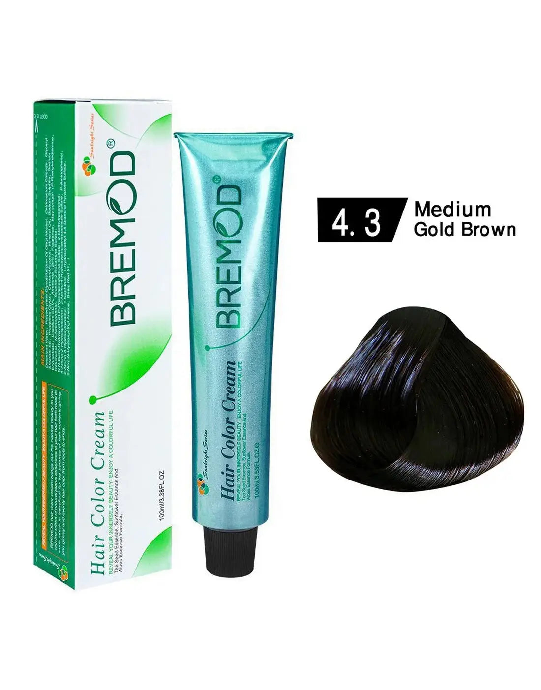 Bremod Hair Color Medium Gold Brown 4.3 