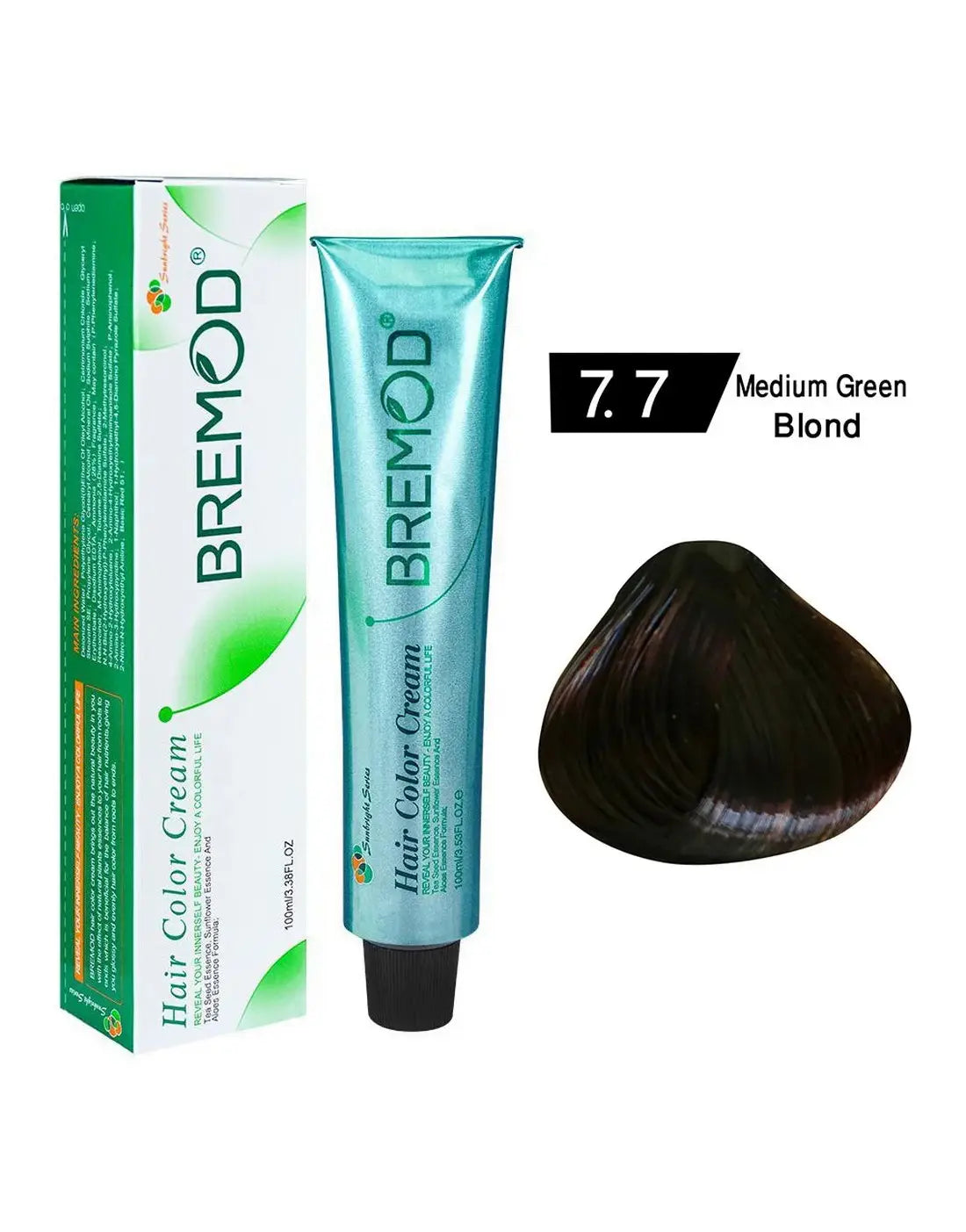 Bremod Hair Color Medium Green Blond 7.7 