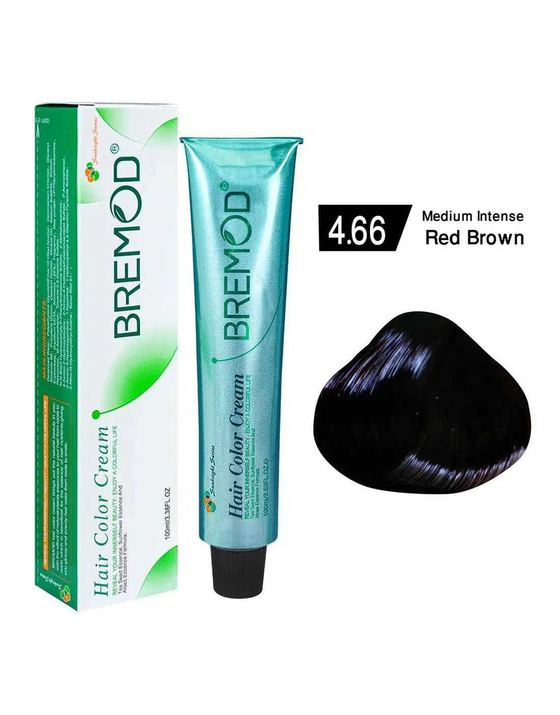 Bremod Hair Color Medium Intense Red Brown 4.66 