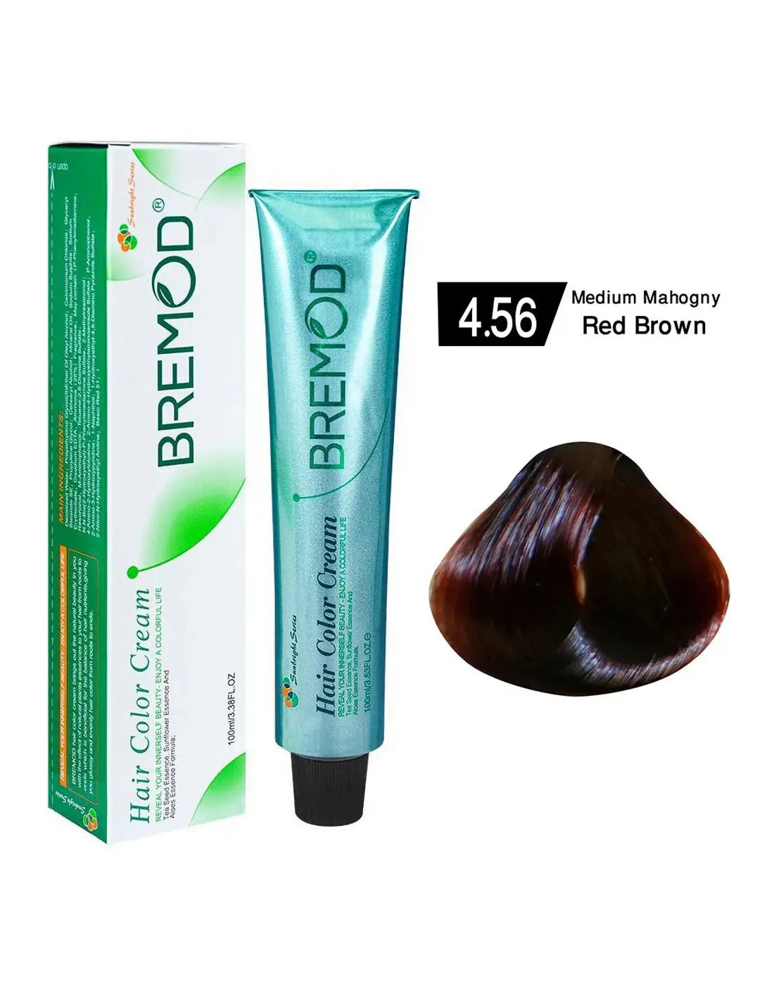 Bremod Hair Color Medium Mahogany Red Brown 4.56 