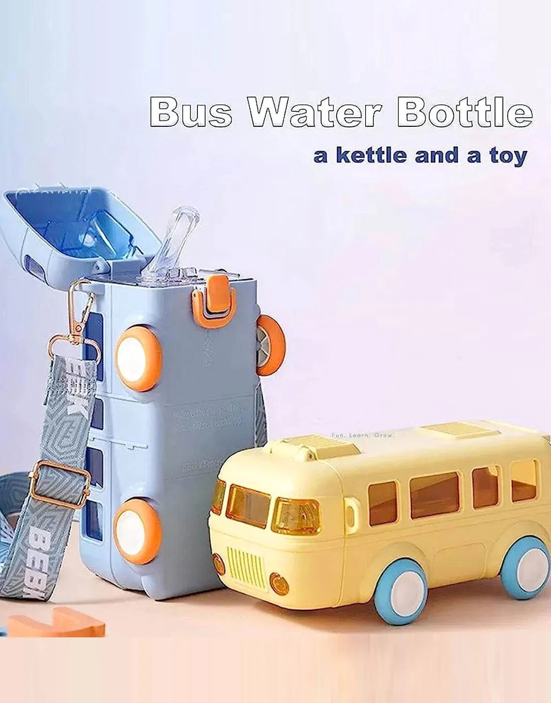 Adorable Bus Design School Water Bottle for Kids – Safe, Fun & Easy to Carry
