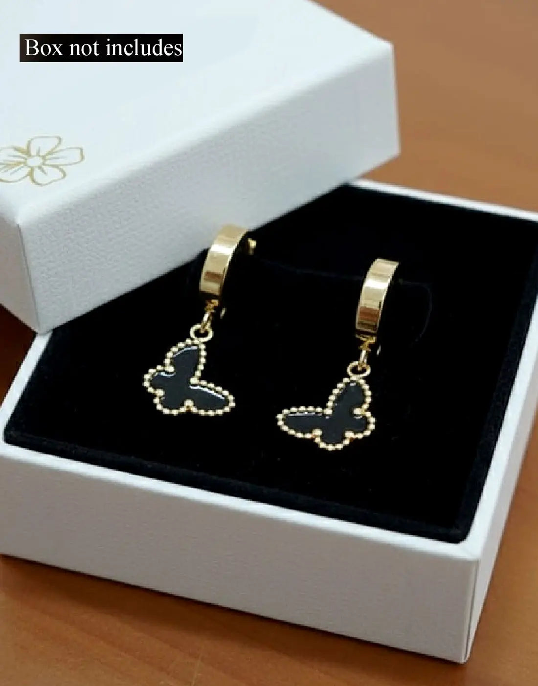Trendy Gold Plated Stainless Steel Butterfly Earrings